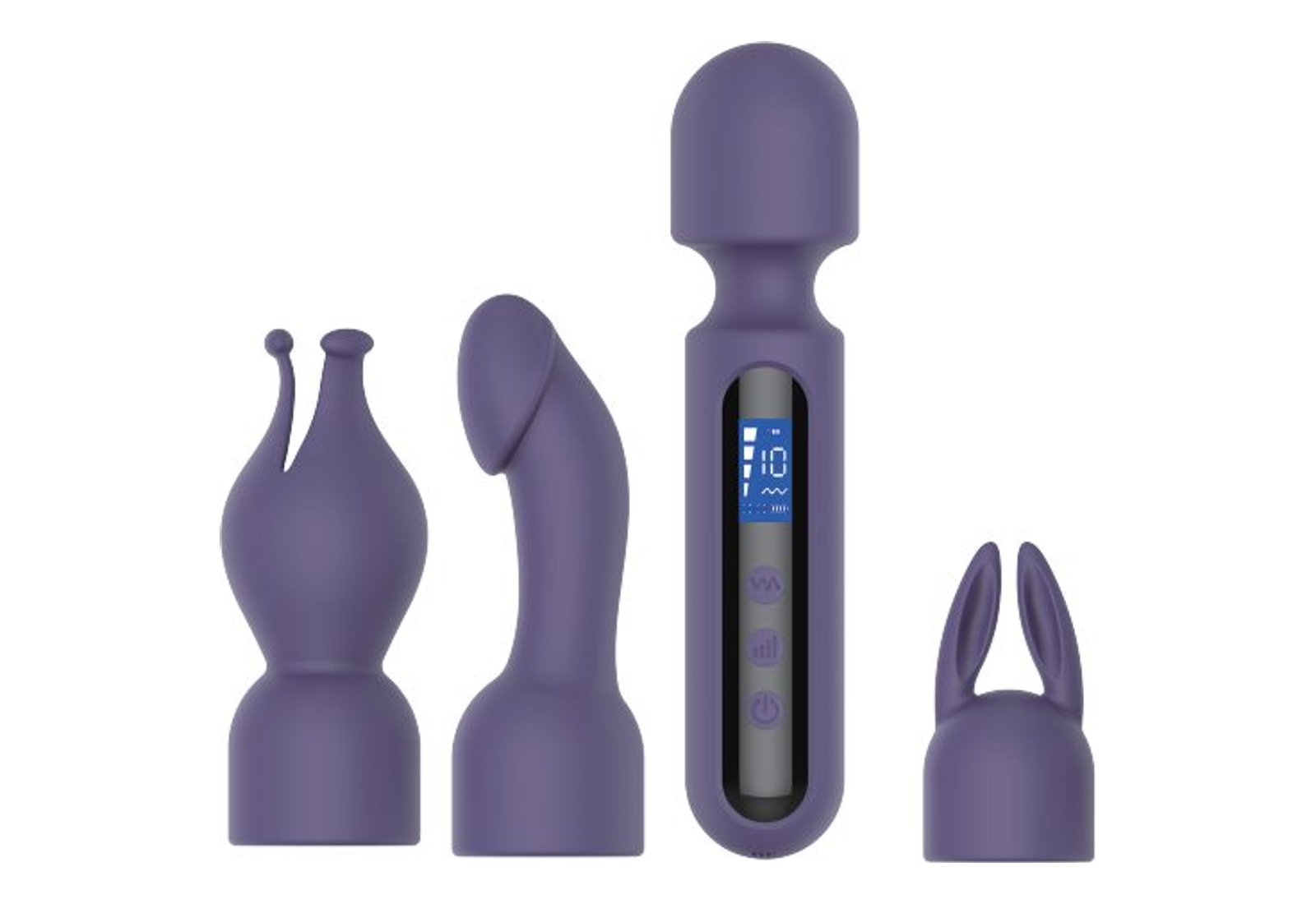 LED Display Three Interchangeable Heads Wand Vibrator