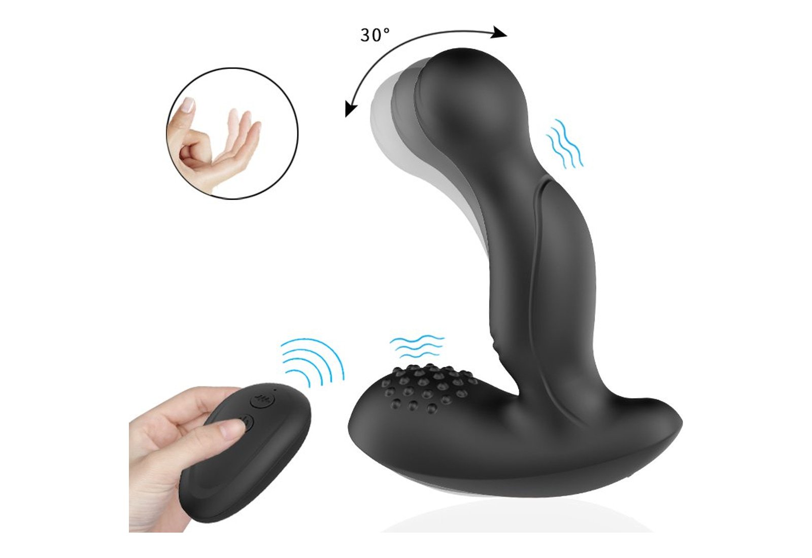 Remote Controlled Hooking Motion Vibrating Prostate Massager