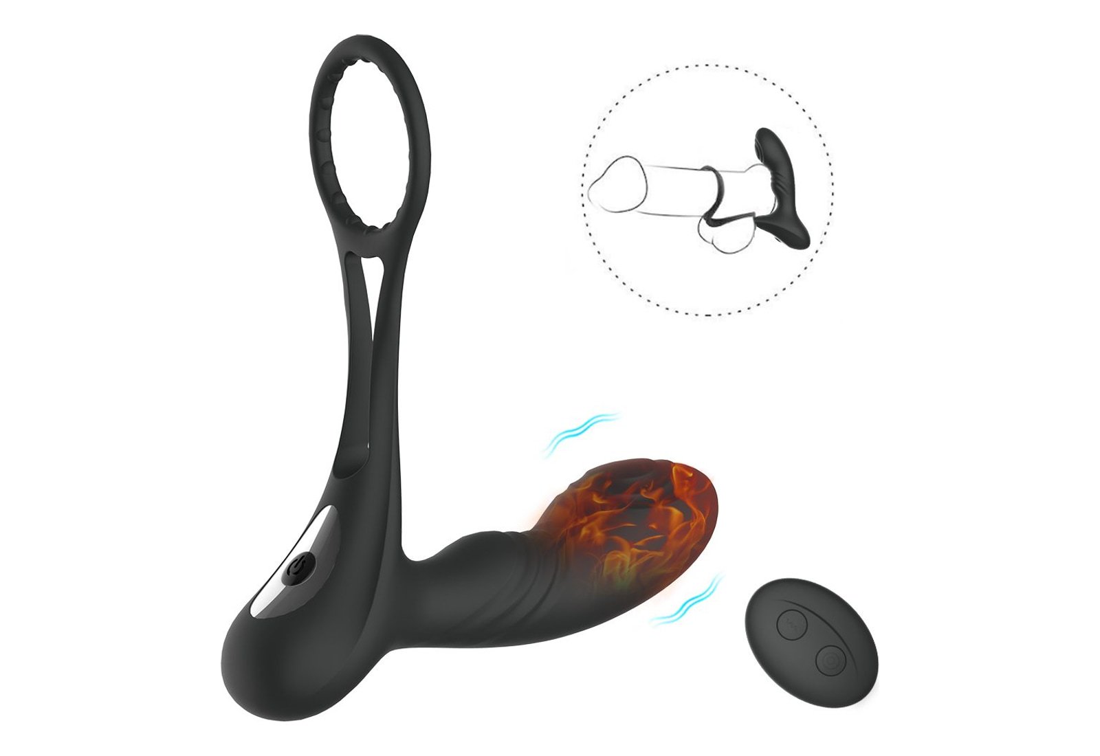 Remote Controlled Vibrating Heating Prostate Massager