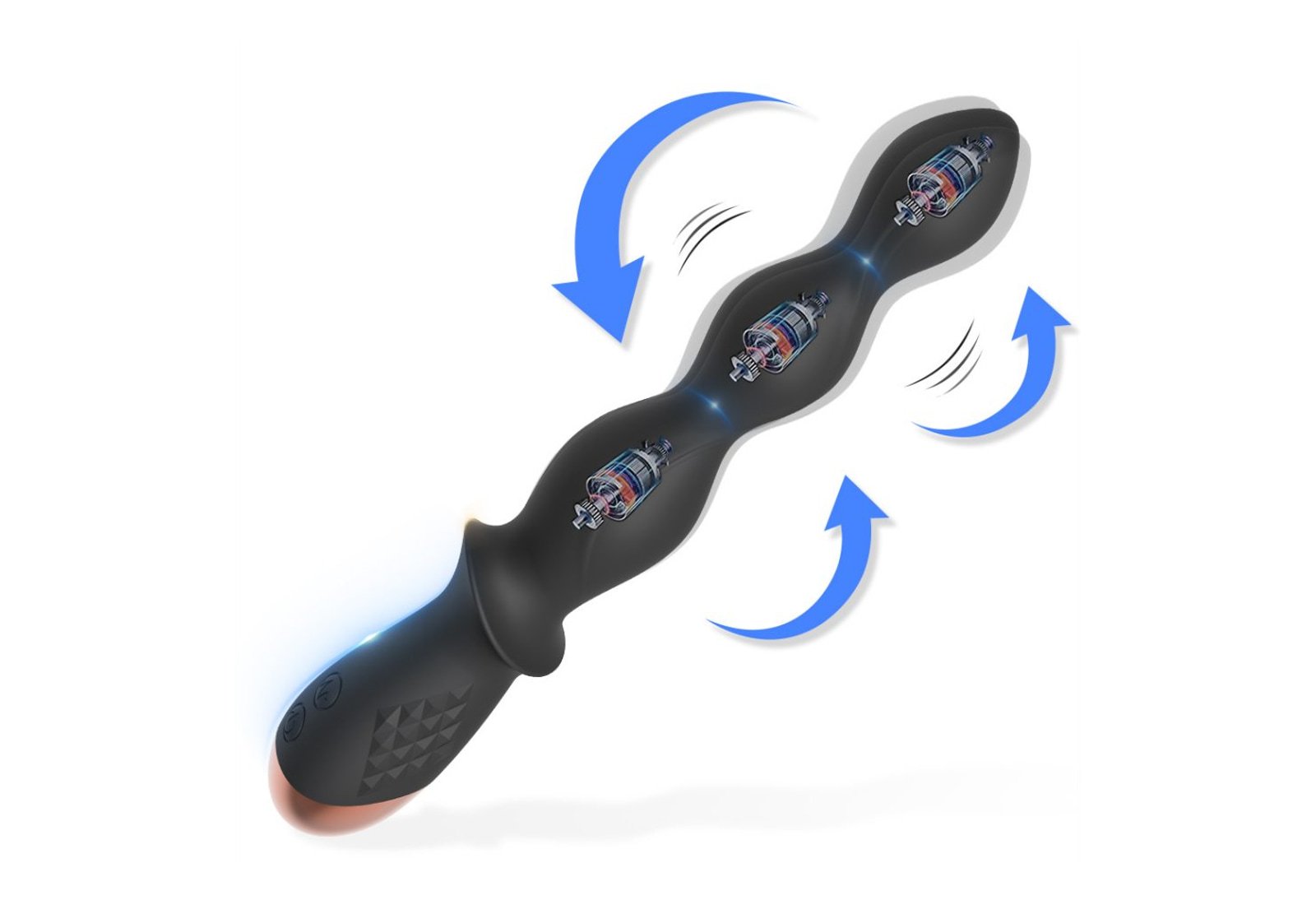 Triple Motor Vibrating Anal Beads