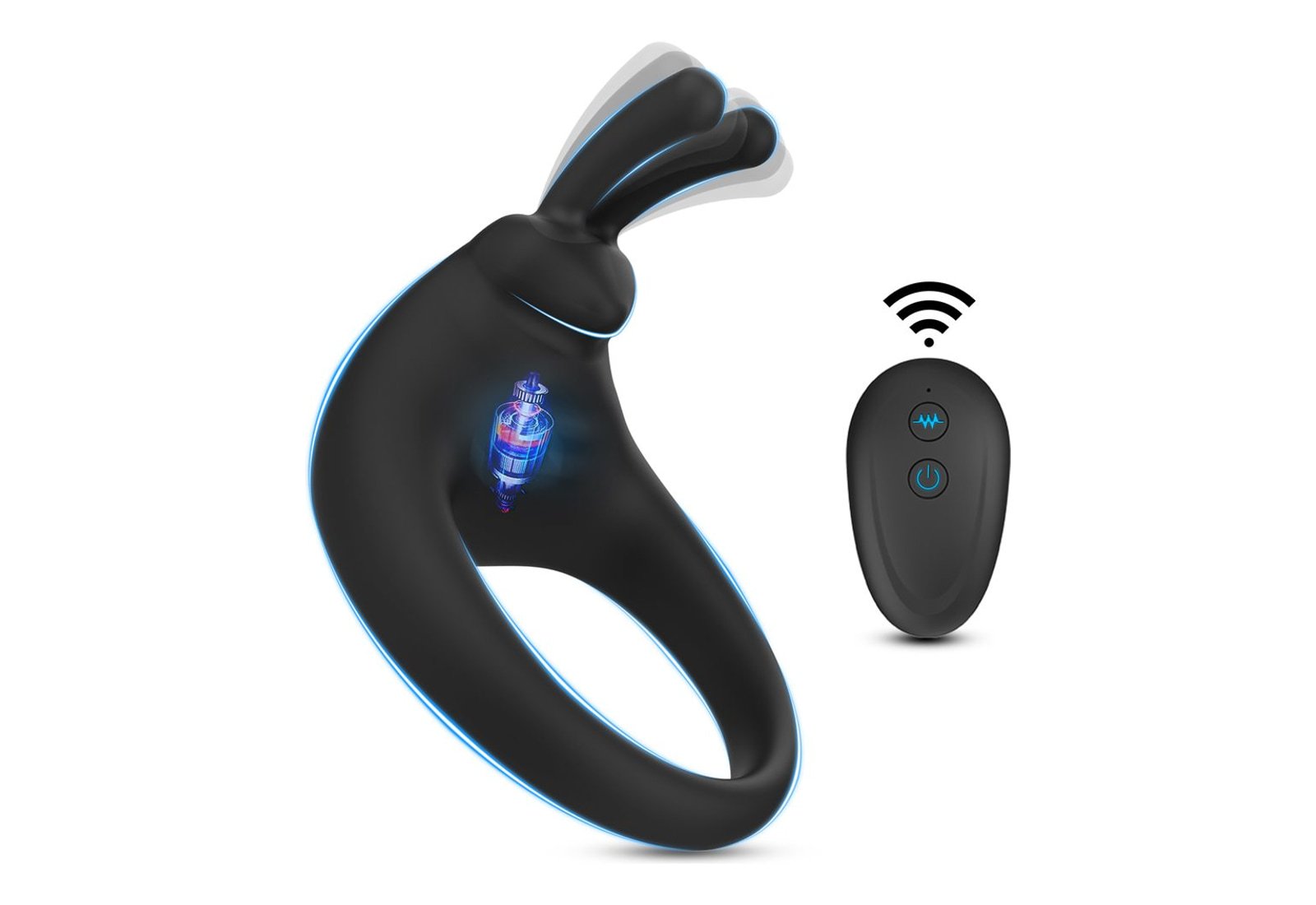 Remote Controlled Vibrating Rabbit Cock Ring