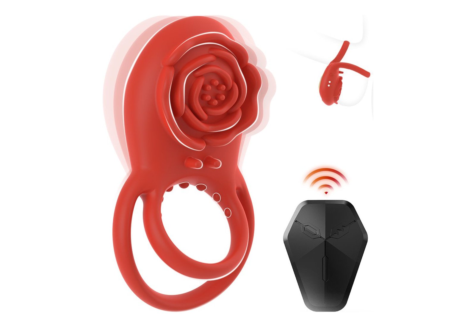 Remote Controlled Vibrating Rose Cock Ring