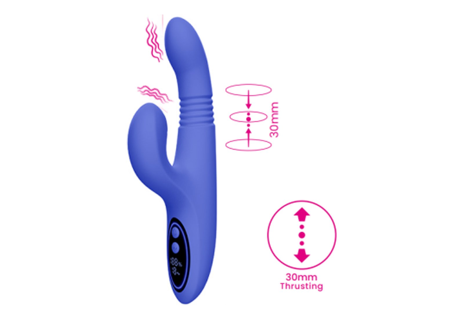 LED Display Thrusting Rabbit Vibrator
