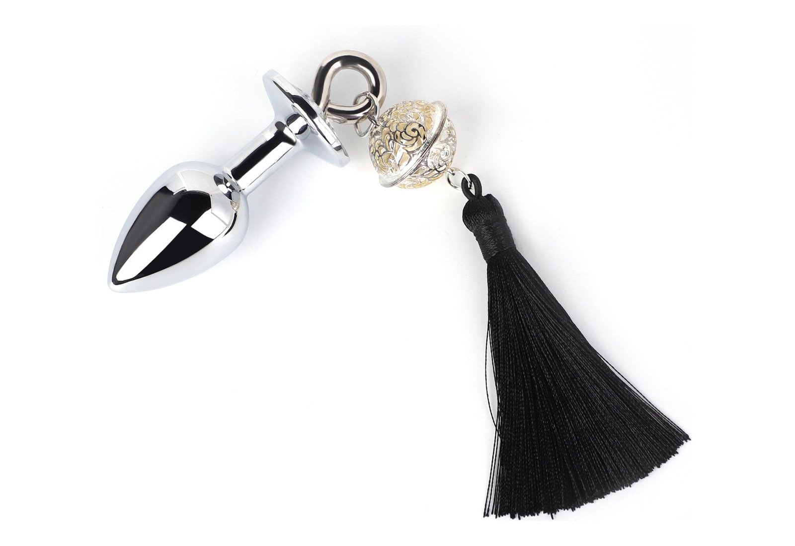Black Pull Ring Tassel Tail Butt Plug