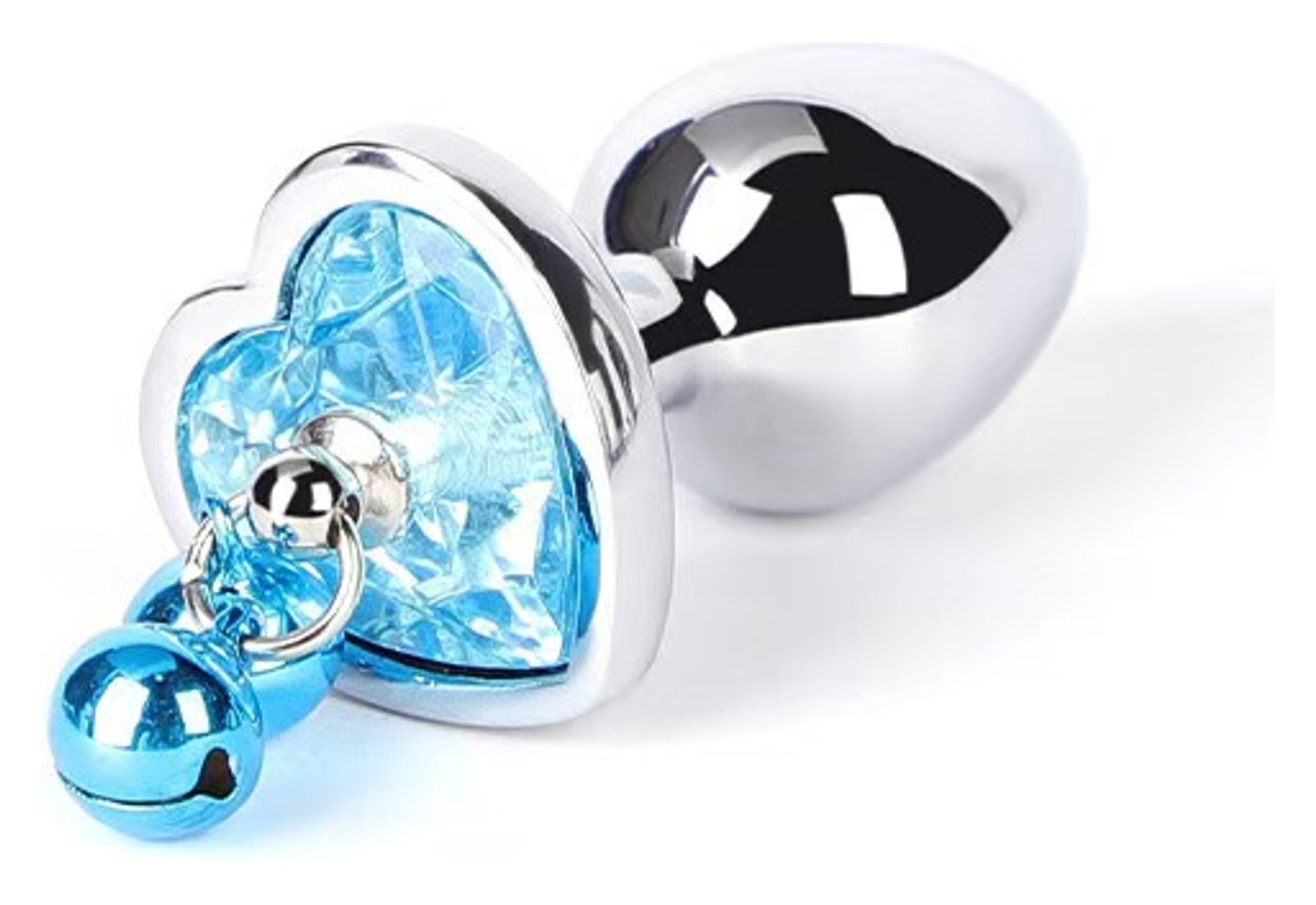 Blue Heart Shape Bell Butt Plug