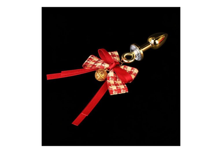 Product image of Gold Faceted Pull Ring Butt Plug Red, SKU AYW-ALL2160